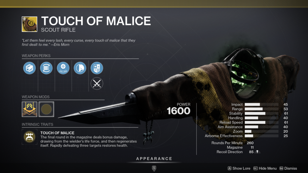 Destiny 2 Touch of Malice